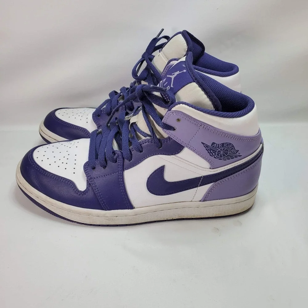 Nike Air Jordan 1 Mid Sky J‎ Purple Men Sz 8 Basketball Sneakers DQ8426-515